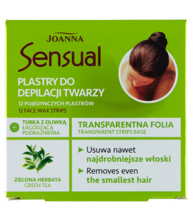 Joanna Sensual Plastry do depilacji twarzy 12 sztuk i Tubka z oliwką łagodzącą podrażnienia 10 ml