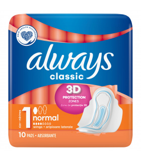 Always Podpaski ze skrzydełkami Classic Normal (rozmiar 1) x10