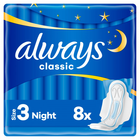 Always Podpaski ze skrzydełkami Classic Night (rozmiar 3) x8