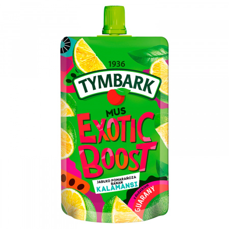 Tymbark Exotic Boost Mus jabłko pomarańcza banan kalamansi 200 g