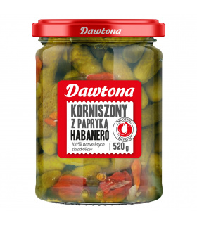 Dawtona Korniszony z papryką habanero 520 g