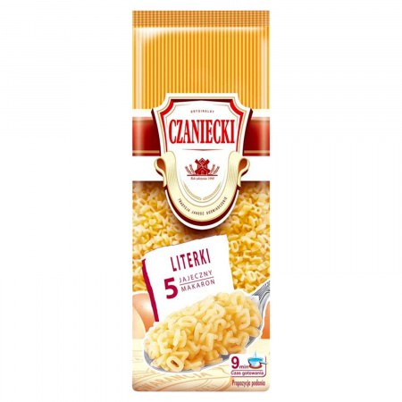 Czaniecki Makaron 5 jajeczny literki 250 g