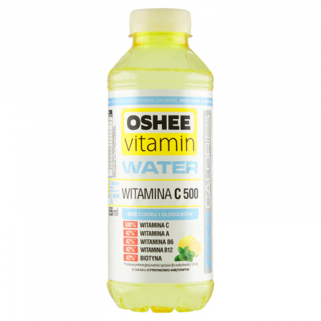 Oshee Vitamin Water Napój niegazowany o smaku cytrynowo-miętowym 555 ml