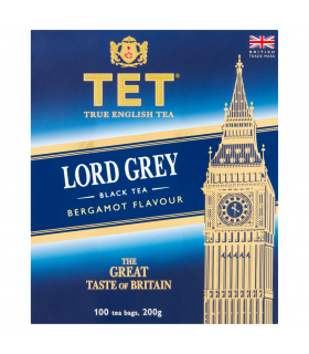 TET Lord Grey Herbata czarna z aromatem bergamotki 200 g (100 x 2 g)