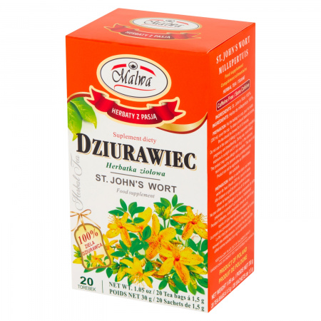 Malwa Suplement diety herbatka ziołowa dziurawiec 30 g (20 x 1,5 g)