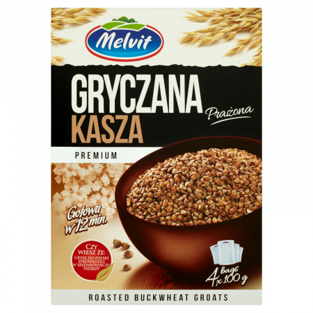 Melvit Premium Kasza gryczana prażona 400 g (4 torebki)