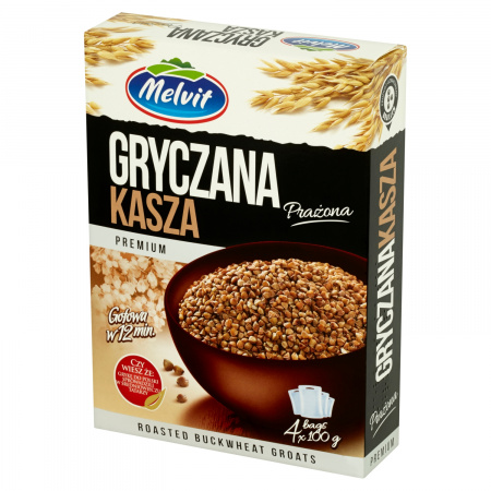 Melvit Premium Kasza gryczana prażona 400 g (4 torebki)