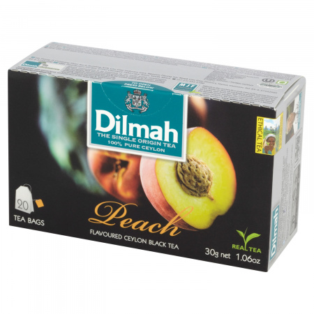 Dilmah Cejlońska czarna herbata z aromatem brzoskwini 30 g (20 torebek)