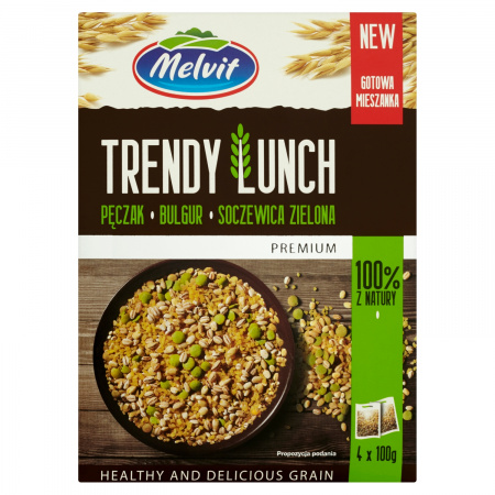 Melvit Premium Trendy Lunch pęczak bulgur soczewica zielona 400 g (4 torebki)