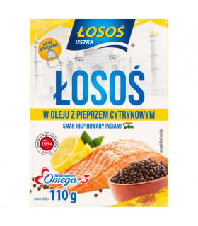 Łosoś Ustka Łosoś w oleju z pieprzem cytrynowym 110 g