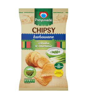 Przysnacki Chipsy karbowane o smaku cebulka w śmietanie 135 g