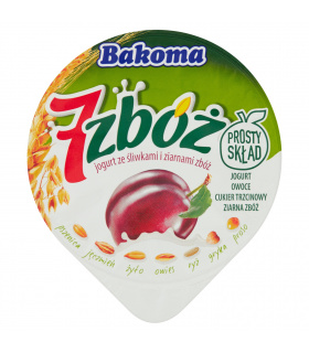 Bakoma 7 zbóż Jogurt ze śliwkami i ziarnami zbóż 140 g