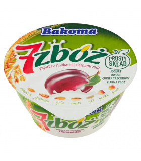 Bakoma 7 zbóż Jogurt ze śliwkami i ziarnami zbóż 140 g