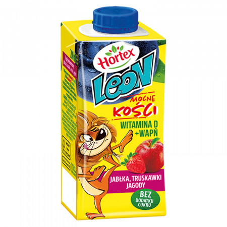 Hortex Leon Napój wieloowocowy jabłka truskawki aronia jagody 200 ml